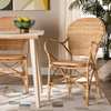 Baxton Studio Genna Modern Bohemian Natural Brown Finished Rattan Dining Chair 205-12675